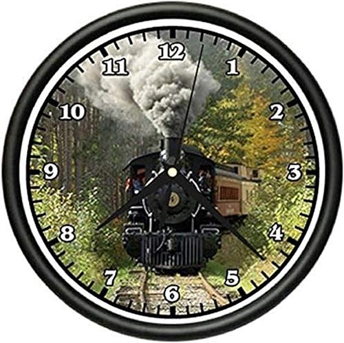 SignMission Tren de la vía de ferrocarril locamotora modelo rr, Beagle reloj de pared perro mascota perros cachorro criador regalo, 1TRAIN