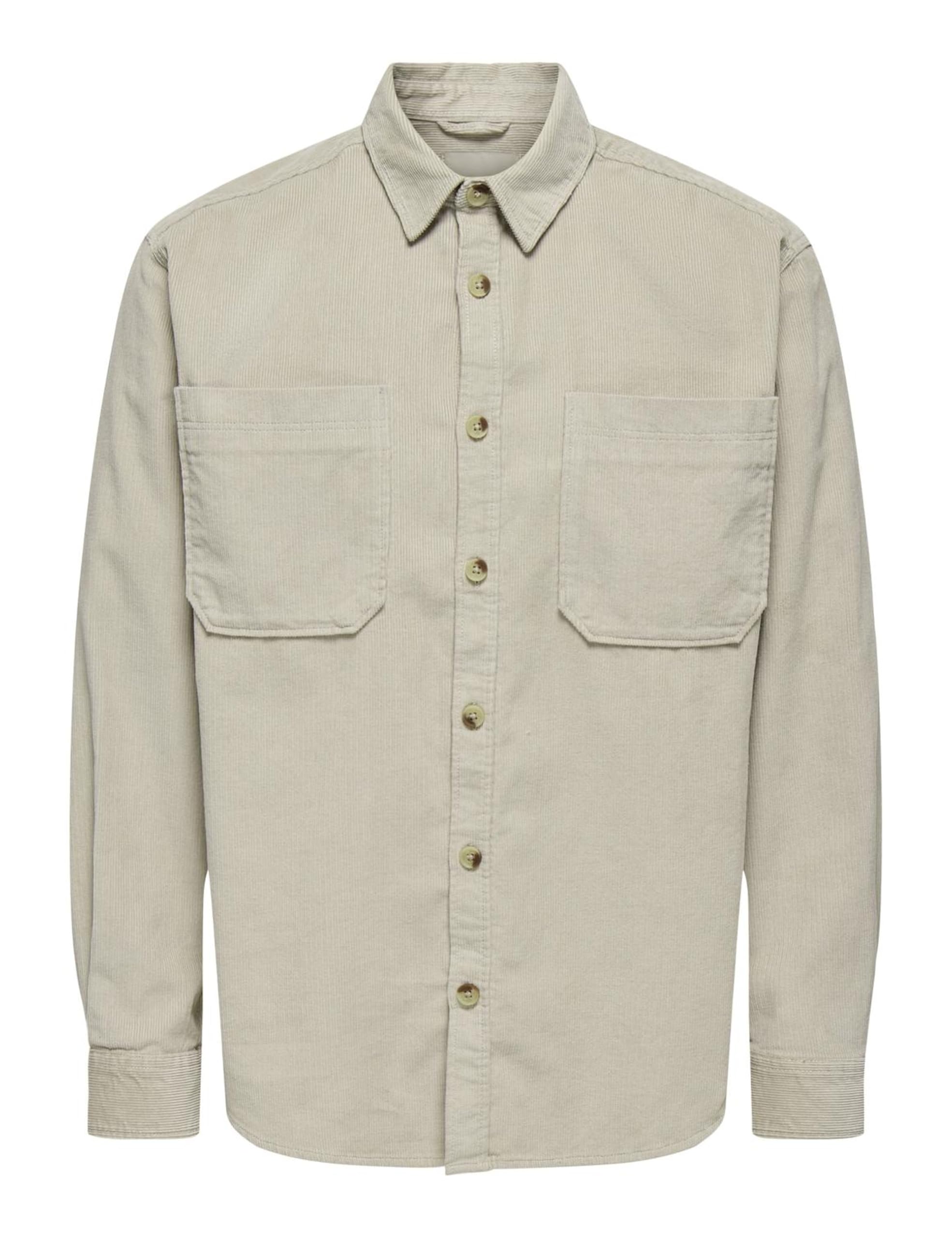 Only & Sons Alp Cotton Shacket With Breast Pockets Men's Beige Extra Large