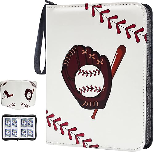 Carpeta de tarjetas coleccionables de béisbol de 400 bolsillos, soporte para álbum de coleccionista de tarjetas deportivas con 50 fundas extraíbles