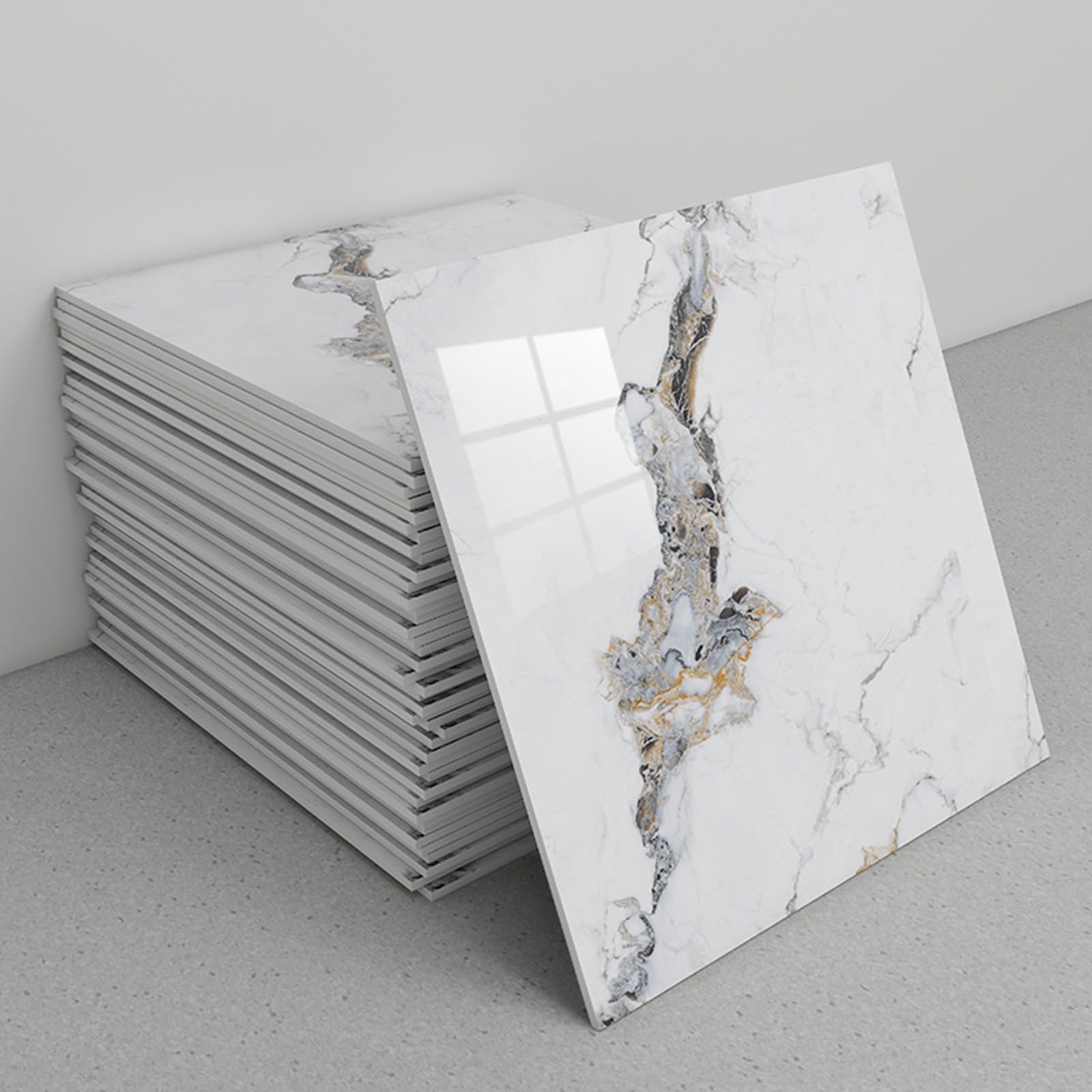 Marble Tile Stickers, Peel and Stick Marble Backsplash Tiles, 30x30cm, Pack of 30