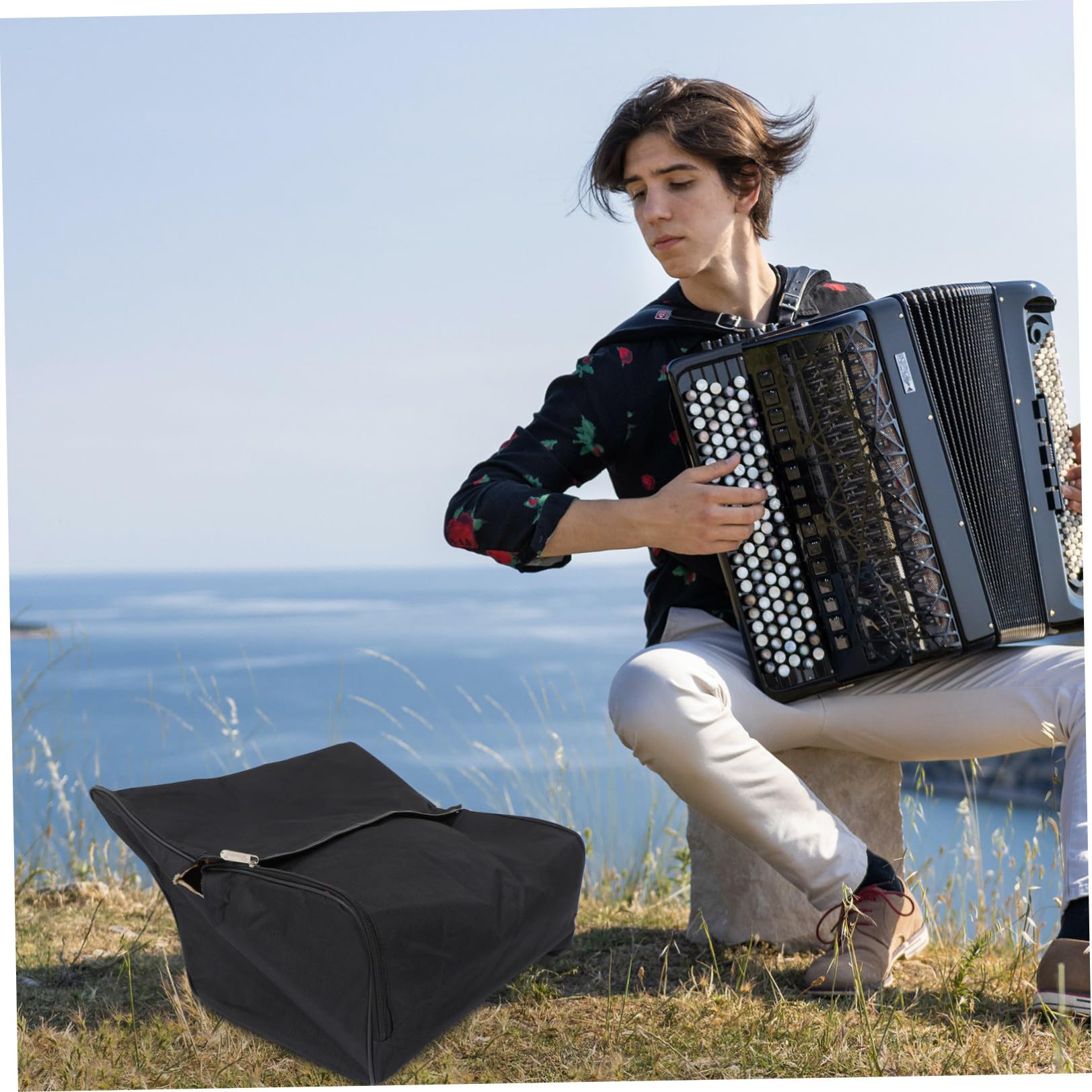 Zerodeko Custodia Regolabile Pratica Oxford Tracolla Fisarmonica Nero per Antipolvere Protezione per Concerti e Scuole