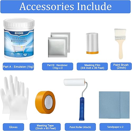 Miniatura 7 de Kit de reacabado de bañera y azulejos,Kit de reglaze de pintura para fregadero de bañera,A base de agua inodoro