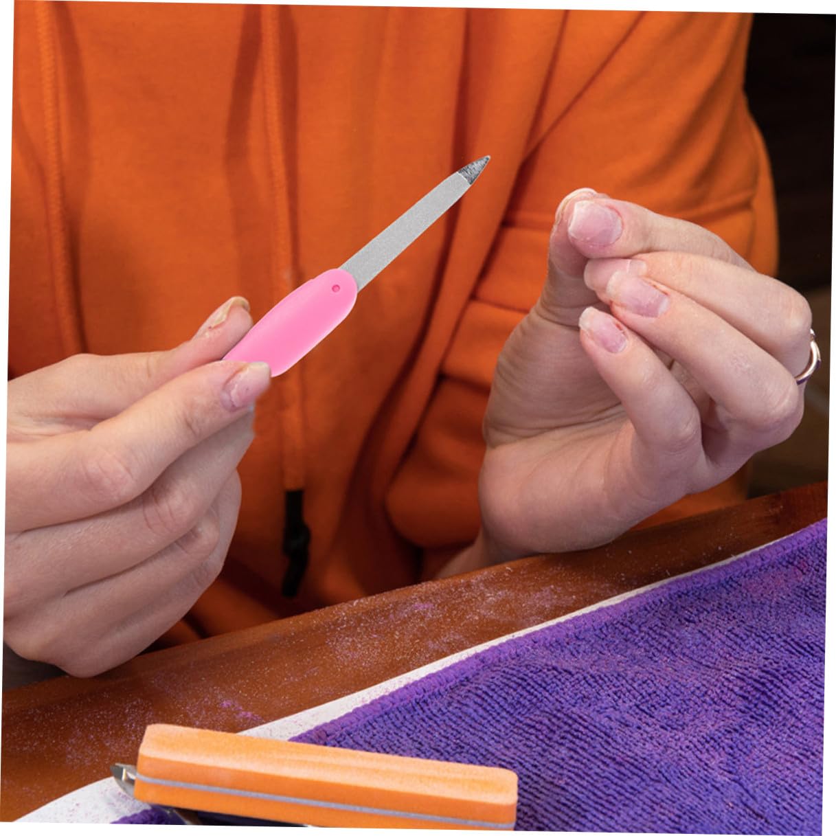 ULTECHNOVO Lima per Unghie Professionale Pieghevole, 8 Pezzi, Piccola Lima a Doppio Lato in Metallo, per Manicure, Pedicure e Pulizia Unghie Sottili