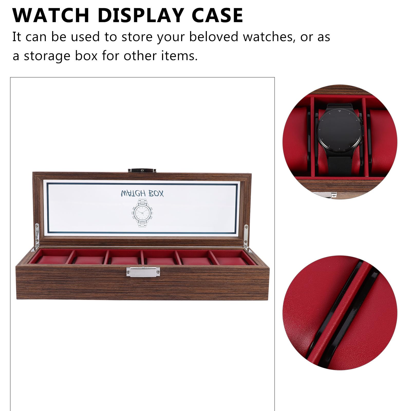 NOLITOY Caja Organizadora para Proteger Relojes de Madera 6 Ranuras para Relojes Diseño Vintage y Elegante en Día de San Valentín o Año