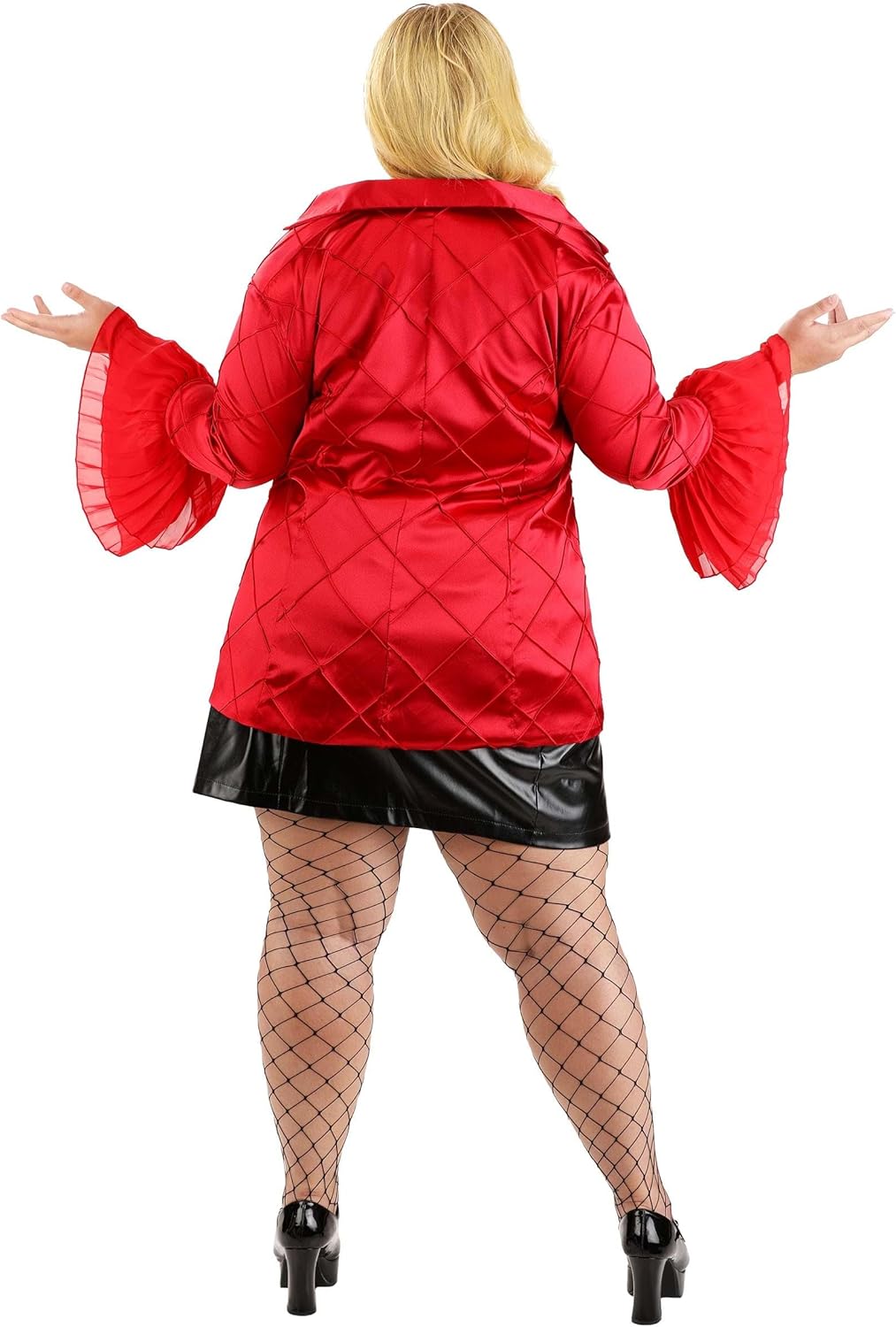 Women's Plus Size Lady Jokester Costume | Harley Villain Cosplay Blazer, Diamond Top with Faux Leather Skirt