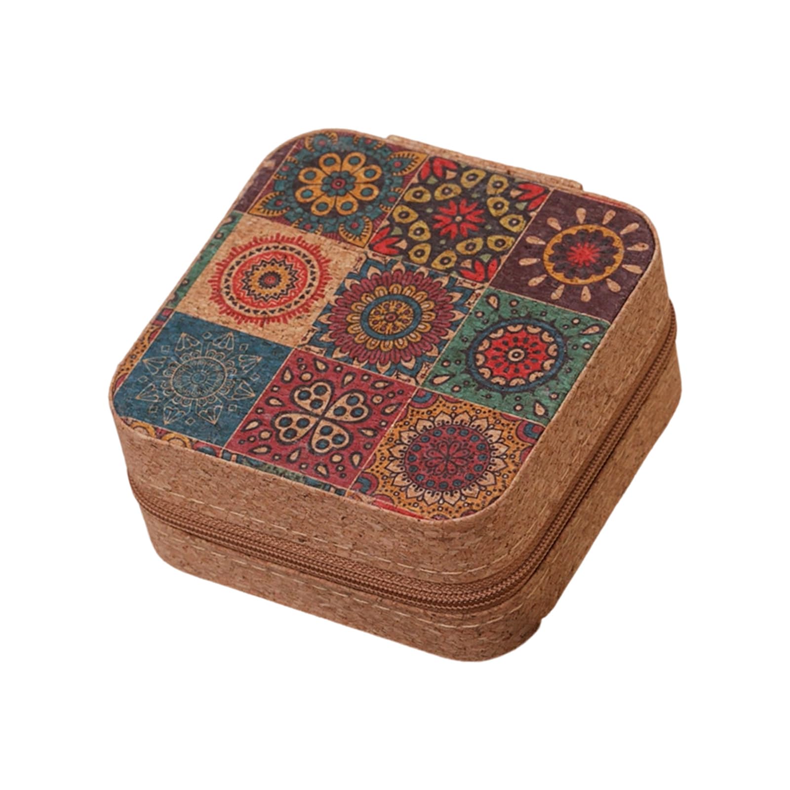 uikios Inspired Leather Jewelry Box for Travel Storage Earrings Necklaces 10x10x5cm Elegant Jewelry Organizers
