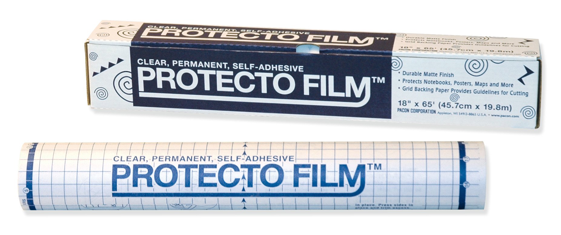 Pacon Protecto Film™ in Display Box, Clear, Non-glare, N/A 18" x 65', 1 Roll
