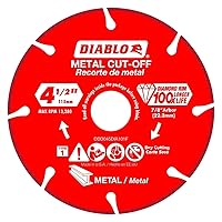 Vista 28 de Diablo Steel Demon - Disco de corte de metal de alta velocidad, ideal para cortar acero, hierro en ángulo y chapa, diámetro de 14 pulgadas, eje de 1
