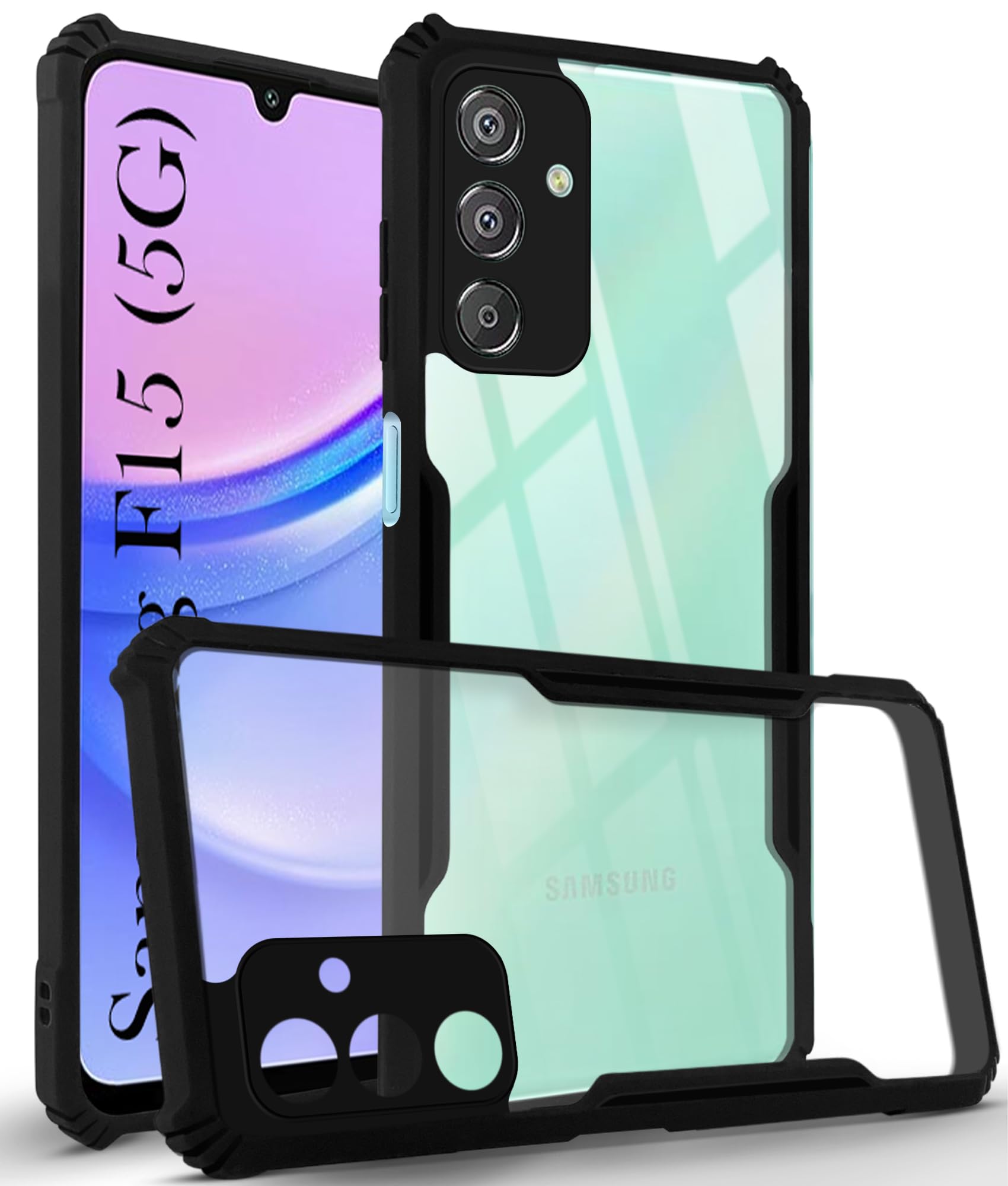 Jkobi Back Cover Case for Samsung Galaxy F15 5G (Shockproof with Polycarbonate Clear Panel | Professional Black) (B0CYNVMM5R) Amazon Price History, Amazon Price Tracker