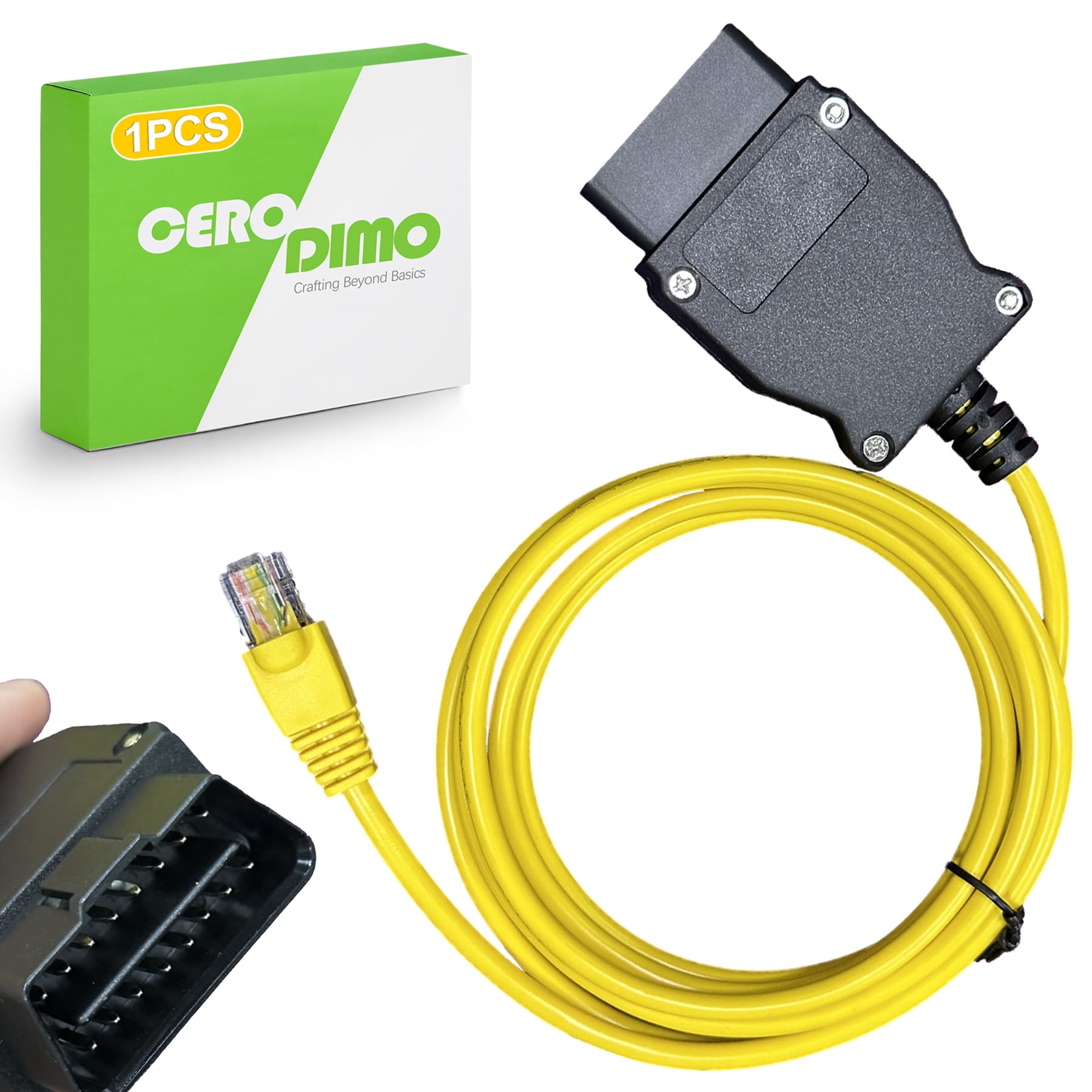 ENET Kabel OBD2 do BMW serii F & G, obsługuje kod Bimmercode, ISTA+, E-SYS, ICOM, Bootmod3, adapter MHD, kabel RJ45 2 m do kodowania ECU
