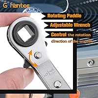 Vista 5 de gohantee Refrigeration Ratchet Wrench 4 Different Sizes - 1/4 x 3/16 Square x 3/8 x 5/16 Square Air Conditioning Ratcheting Service Wrench