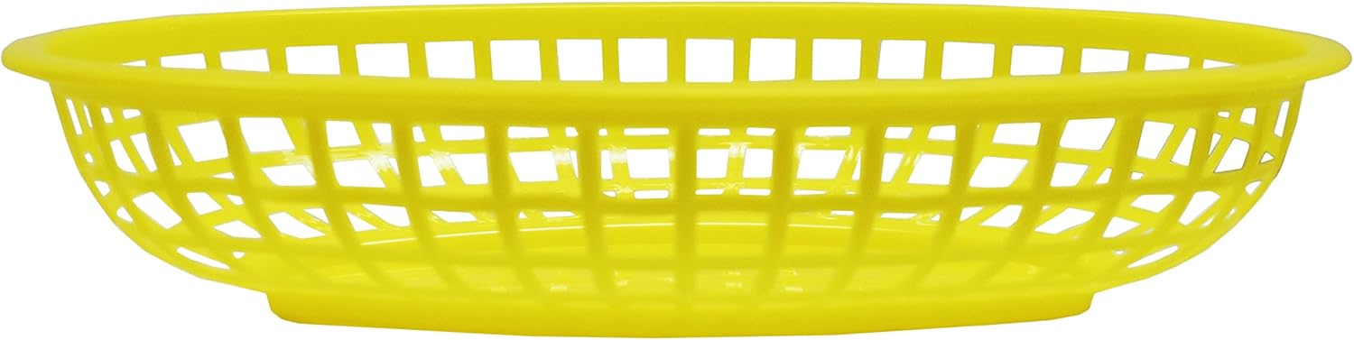 Get Popular Offer Set of 12 Yellow Oval Fast Food/Deli Baskets, 9.25 by 6-Inch, Black Duck Brand Yellow (12)