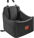 Dog Car Seats for Small Medium Dogs, Portable Detachable Washable Puppy Car Seat for Dog Up to 35lbs, Pet Booster Seat with Storage Pockets and Safety Belt (Black, Medium)