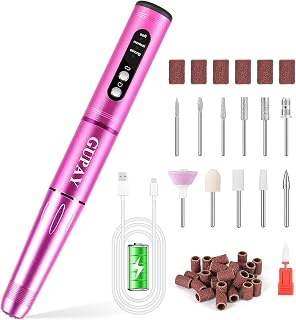 Cordless Nail Drill Kit - 20000RPM Rechargeable Electric Manicure File for Gel Acrylic Natural Nails Portable Efile Tool Women Beginners Home Use Salon Spa Essentials(red)
