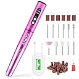 GUPAY Cordless Nail Drill Kit - 20000RPM Rechargeable Electric Manicure File for Gel Acrylic Natural Nails Portable Efile Tool Women Beginners Home Use Salon Spa Essentials(red)