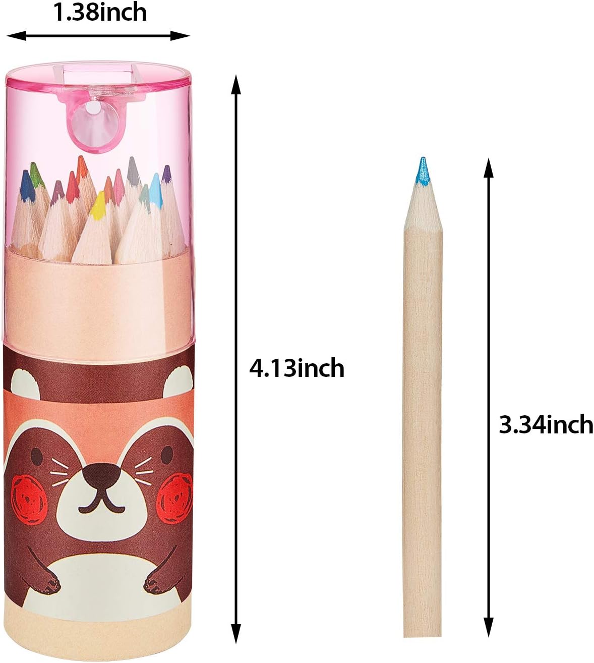 Outus 6 Packs Mini Drawing Colored Pencils with Sharpener Cartoon Coloring Pencil Portable Pencils in Tube for Kid Adults Artists Writing Sketching : Toys & Games
