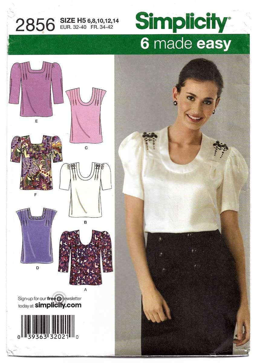 Haut avec encolure pour femme ajusté et confortable Simplicity 2856