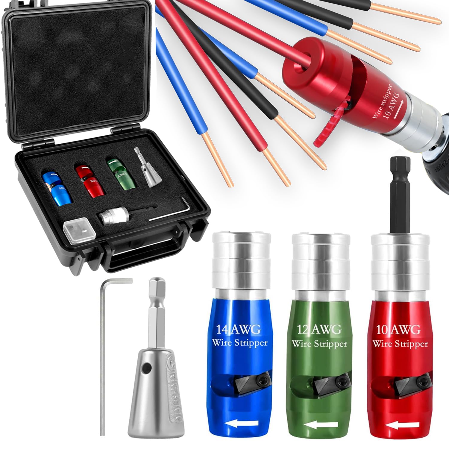 4-in-1 Wire Stripper for Drill, 2025 Upgraded Wire Stripping