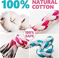 Vista 2 de Juguetes de cuerda para perros, juguete de cuerda masticable para perros medianos y pequeños, limpieza de dientes de gato, cachorro, cuerda