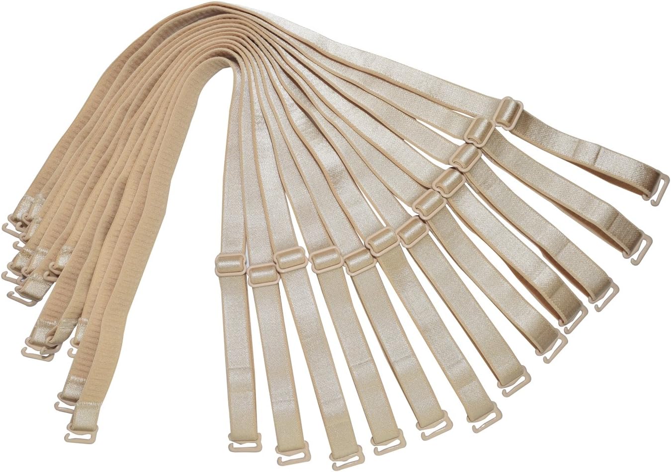 DoHope Women's Bra Straps Elastic Adjustable, Bra Straps Replacement Straps – Made of Cotton with Metal Hooks (12 mm, 15 mm or 18 mm to choose)