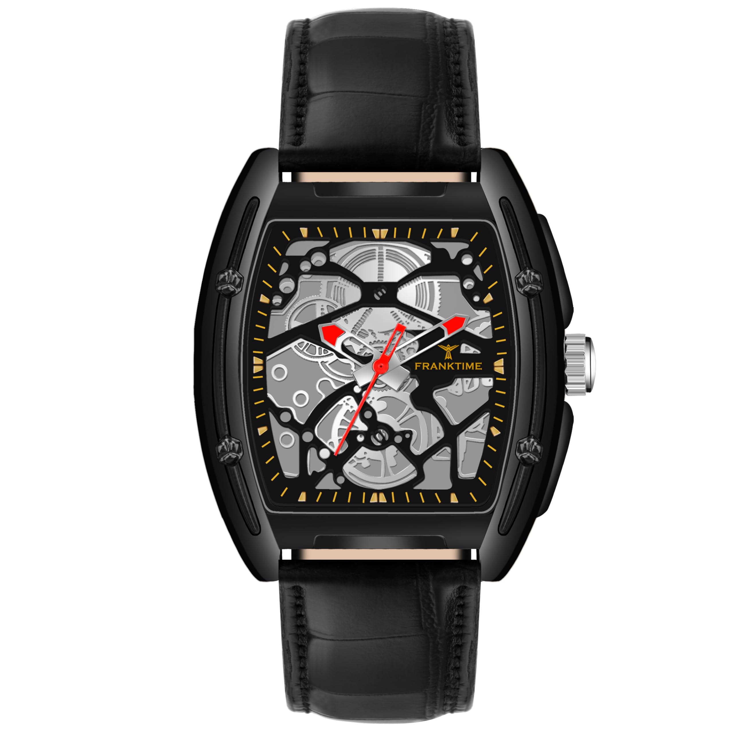 Gears of Time Printed Mechanical Series | Leather Strap and Rectangle Dial Watch | Analog Watch for Men-image-49