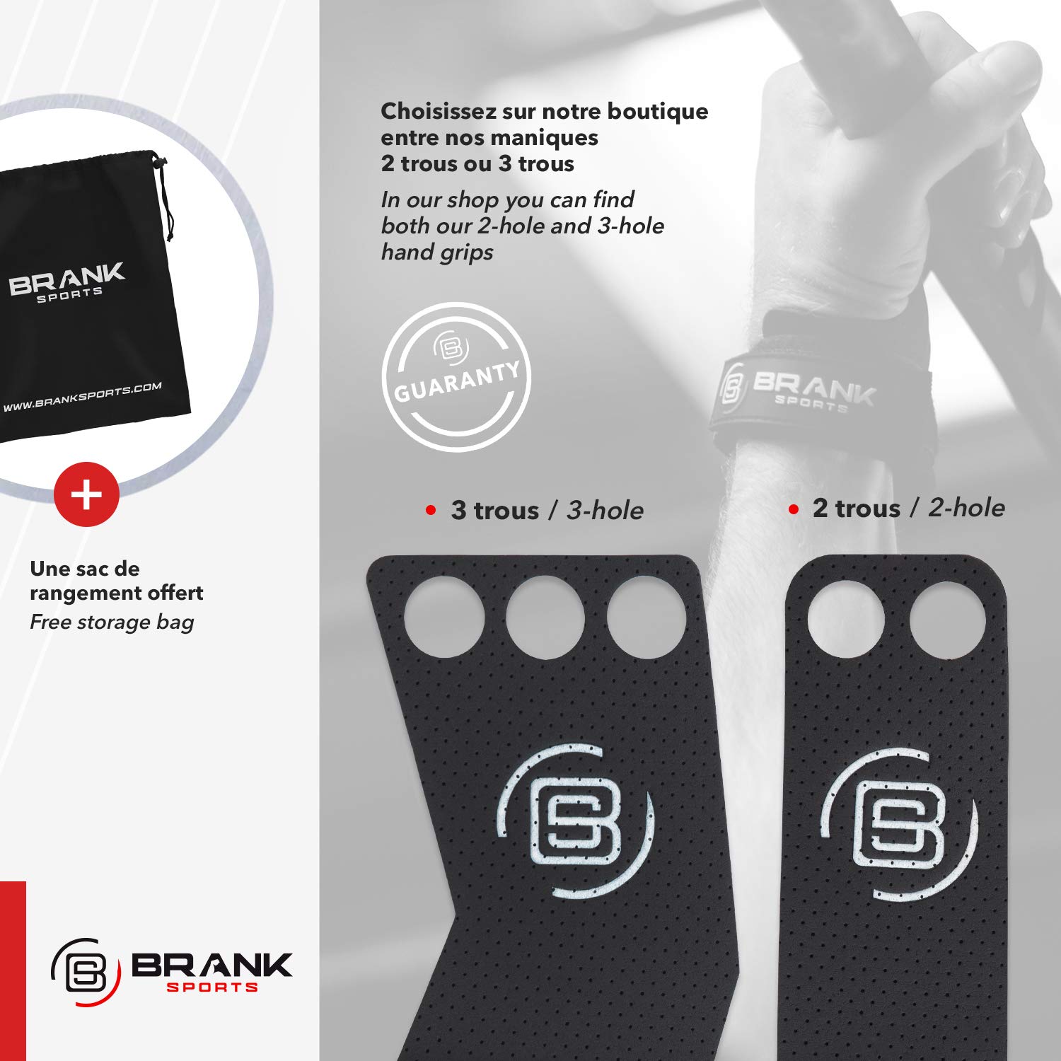 Maniques Crossfit en Cuir Panther 2 et 3 Trous Protection Mains | Grip Crossfit Gymnastique Musculation