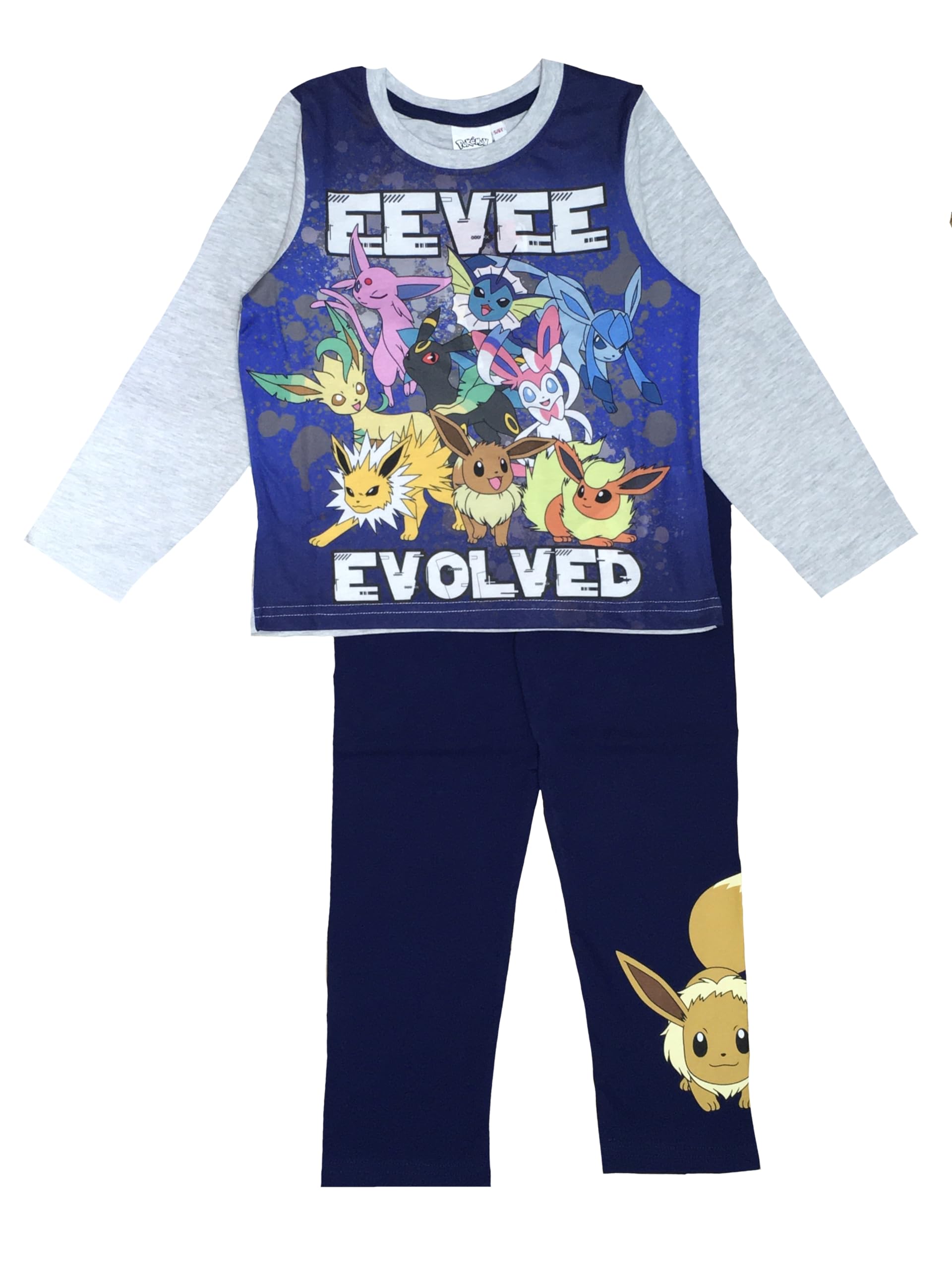 Pokémon Boys Blue Pokemon Or Girls 2 Piece Pyjamas Featuring Eevee, Age 9-10 Years