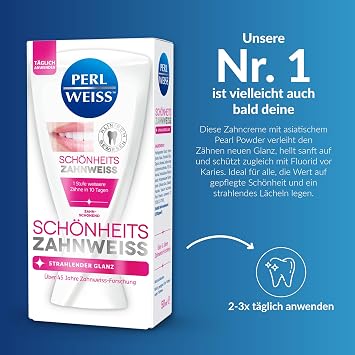 Perlweiss Beauty Teeth Whitening Toothpaste with Pearl Powder 50 ml
