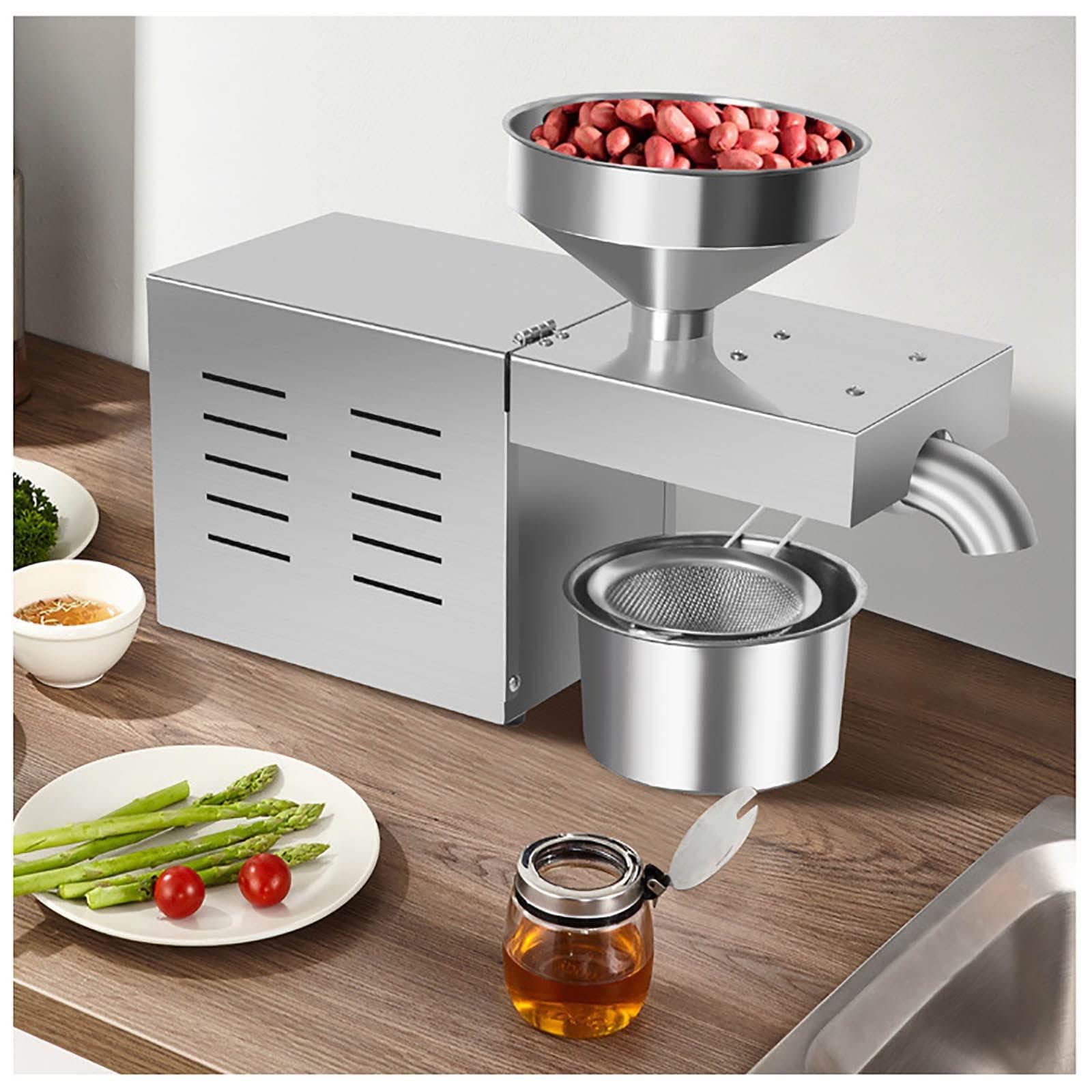 MYUYEE Fully Automatic Commercial Oil Fryer, Household Automatic Oil Press - Silent High Power Motor, High Oil Extraction Rate, for Peanut, Olive, Flaxseed, Sesame, Coconut, Sunflower, Walnut Oil