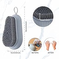 VWMYQ Heavy Duty Fingernail Scrub Brush - Stiff Bristles Nail & Hand Cleaner for Mechanics, Men - Durable Grey Hand Wash Brush