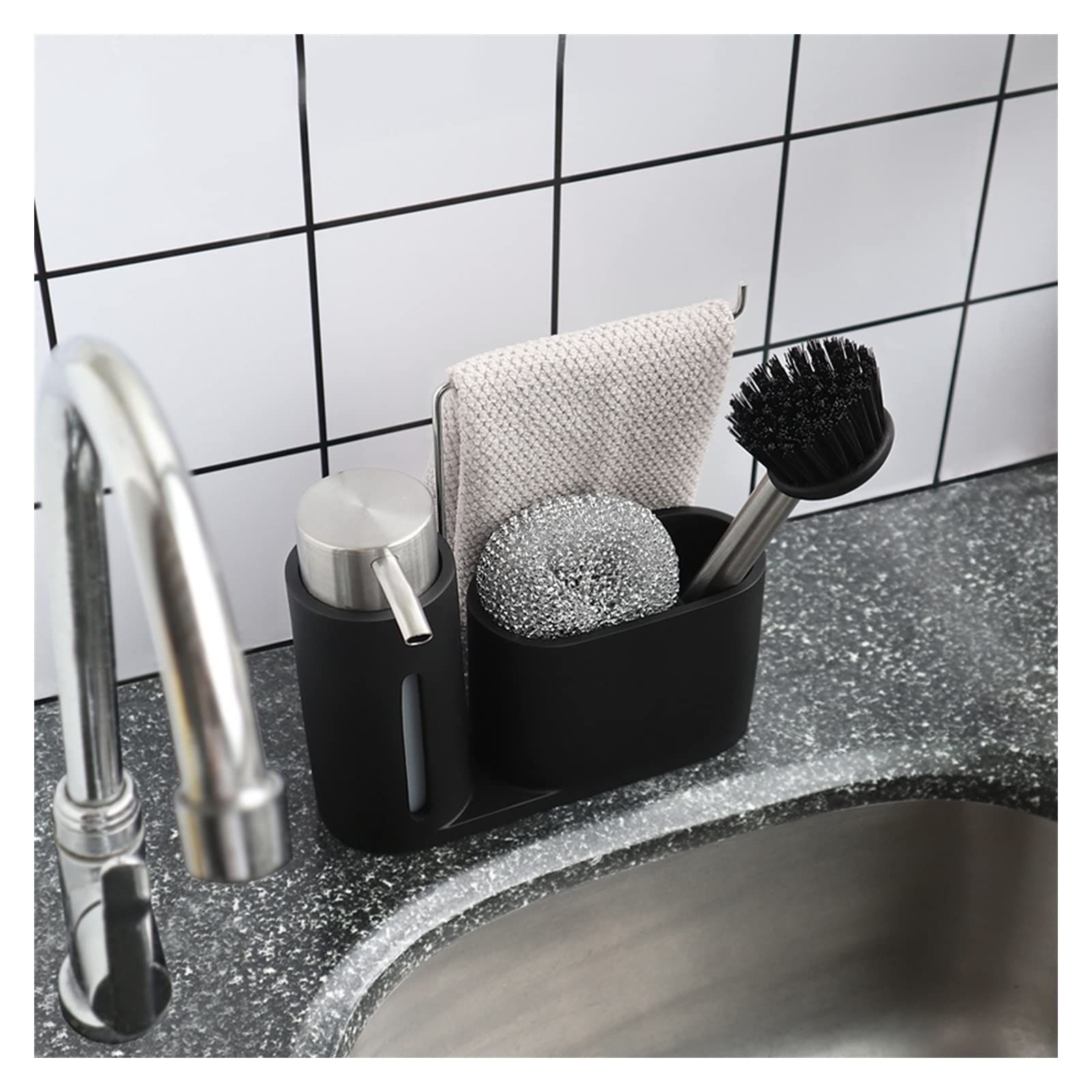 Dozownik Mydła Do Lazienki Dozownik mydlania zlewozmywaków Butelka do mydła do mydła Butelka Prasa pędzla Cleaning Ball szmata Rack Dozownik Mydła Fo Rąk Do Lazienki