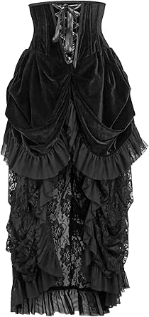Amazon.com: Daisy corsets Womens Top Drawer Steel Boned Black Velvet ...