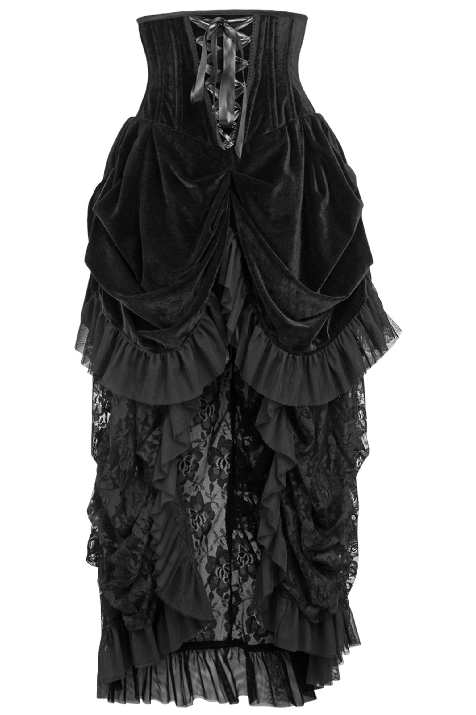 Daisy corsets womens Daisy Corsets Top Drawer Steel Boned Black Velvet Victorian Bustle Underbust Corset Dress