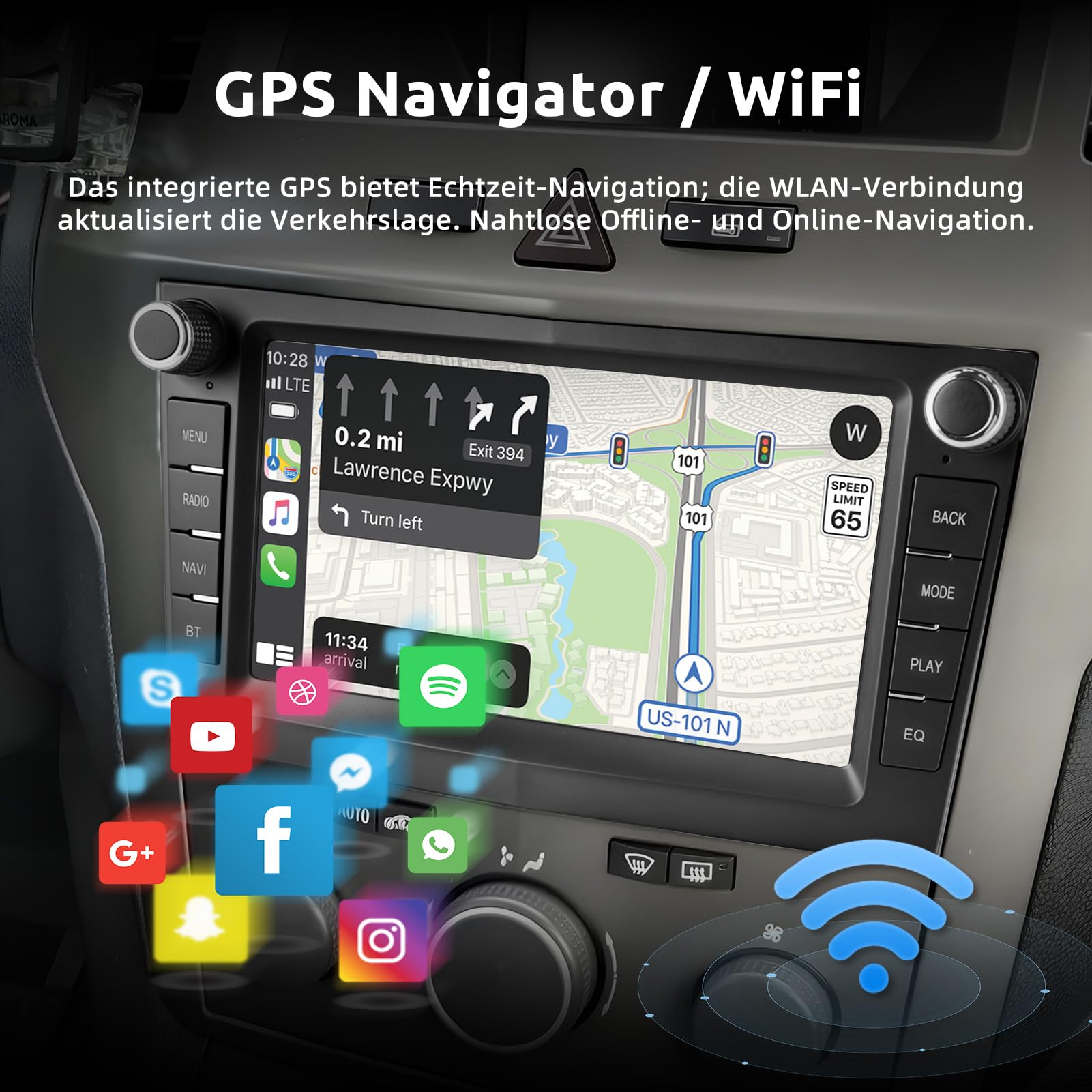 ESSGOO True 4+64G Drahtloses Autoradio und Android Auto CarPlay Für Vauxhall Opel Corsa C/D Zafira B Astra G/H Meriva Signum Combo mit 7 Zoll Touchscreen Bluetooth FM RDS AM GPS WiFi - 4