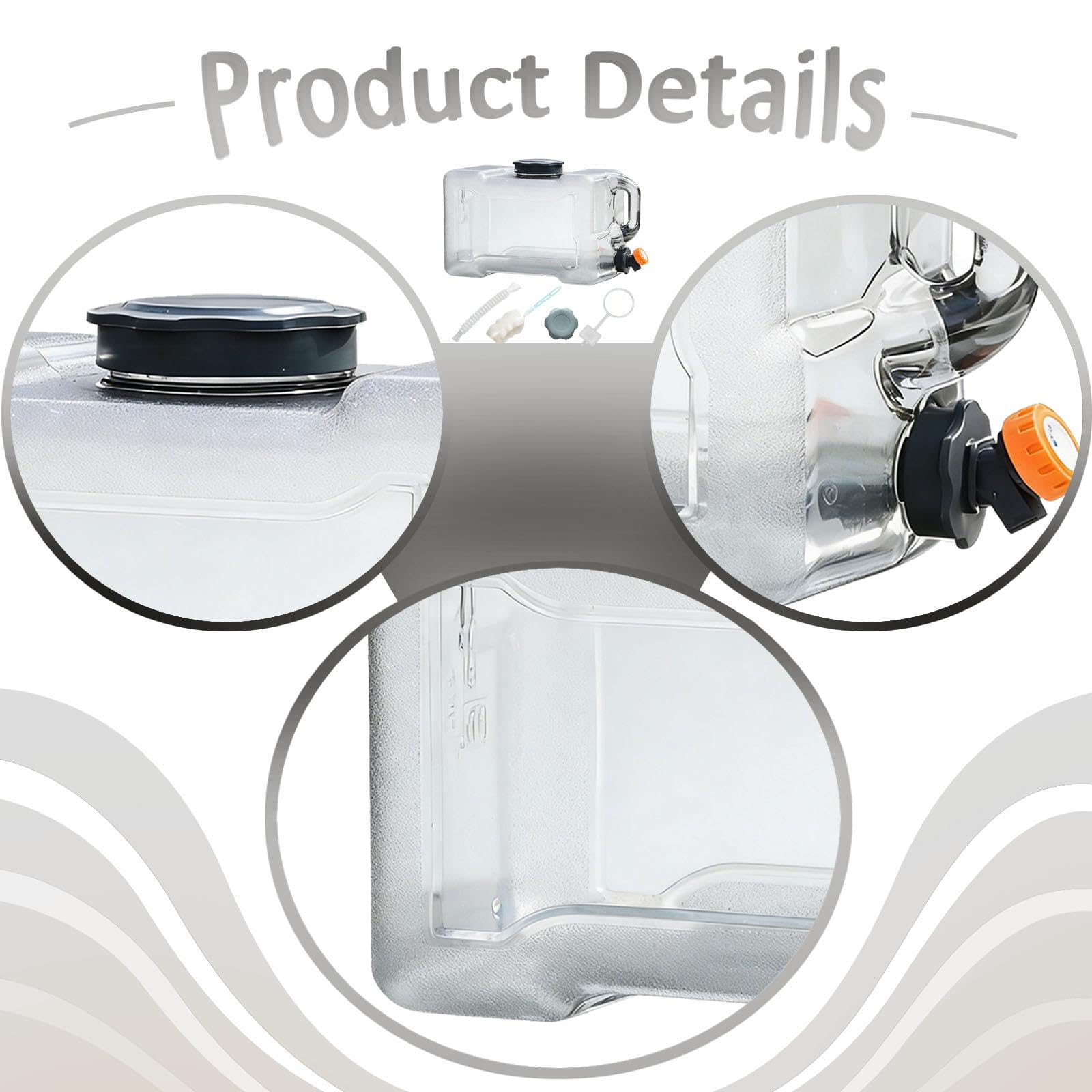 Camping Wasserkanister mit Abnehmbarem Hahn Ergonomisch Verstärktem Griff Und Großer Öffnung für Einfache Reinigung Wiederverwendbare Wasserflasche