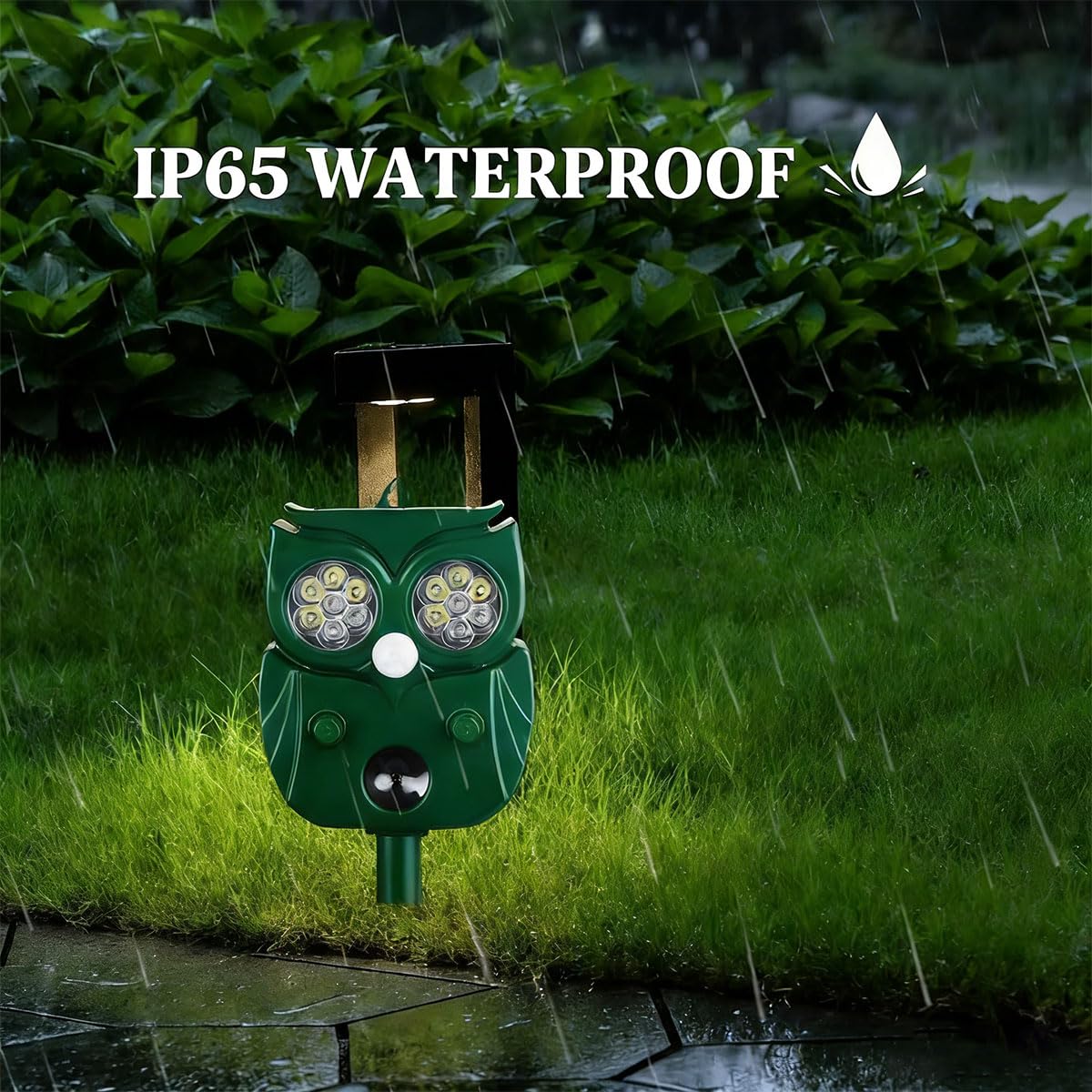 Katzenabwehr, Taubenabwehr, Ultraschall, Katzenabwehr, Solar Katzenabwehr, mit LED-Blitz, Ultraschall und Tierabwehr, IP65 wasserdicht für Hunde, Vögel, Mäuse, Füchse