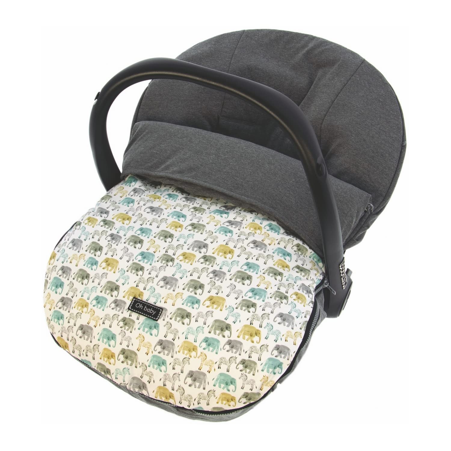 ROSY FUENTES Funda + Saco Universal para Silla de coche GRUPO 0 Saco para Silla de Bebé Grupo 0 - Equipado para ser Ajustado perfectamente 0-gris