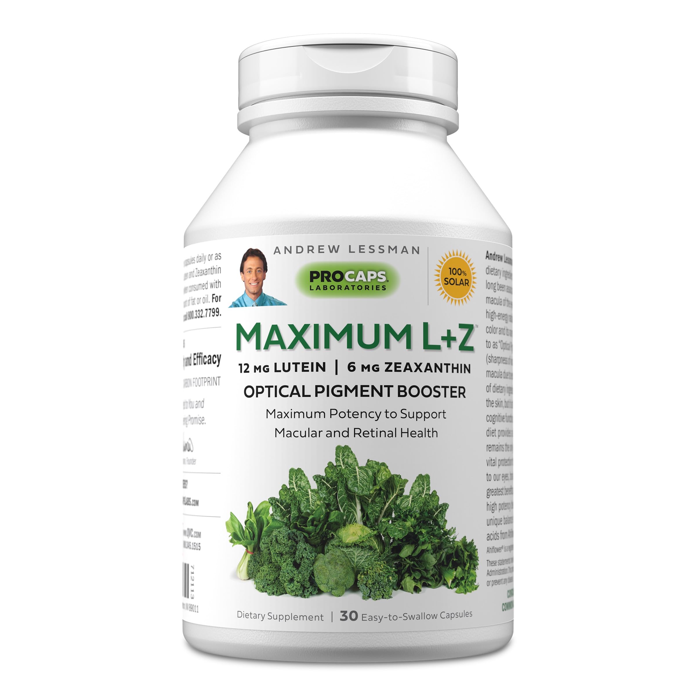 ANDREW LESSMAN Suplemento para os Olhos Luteína 12 mg + Zeaxantina 6 mg 30 cápsulas