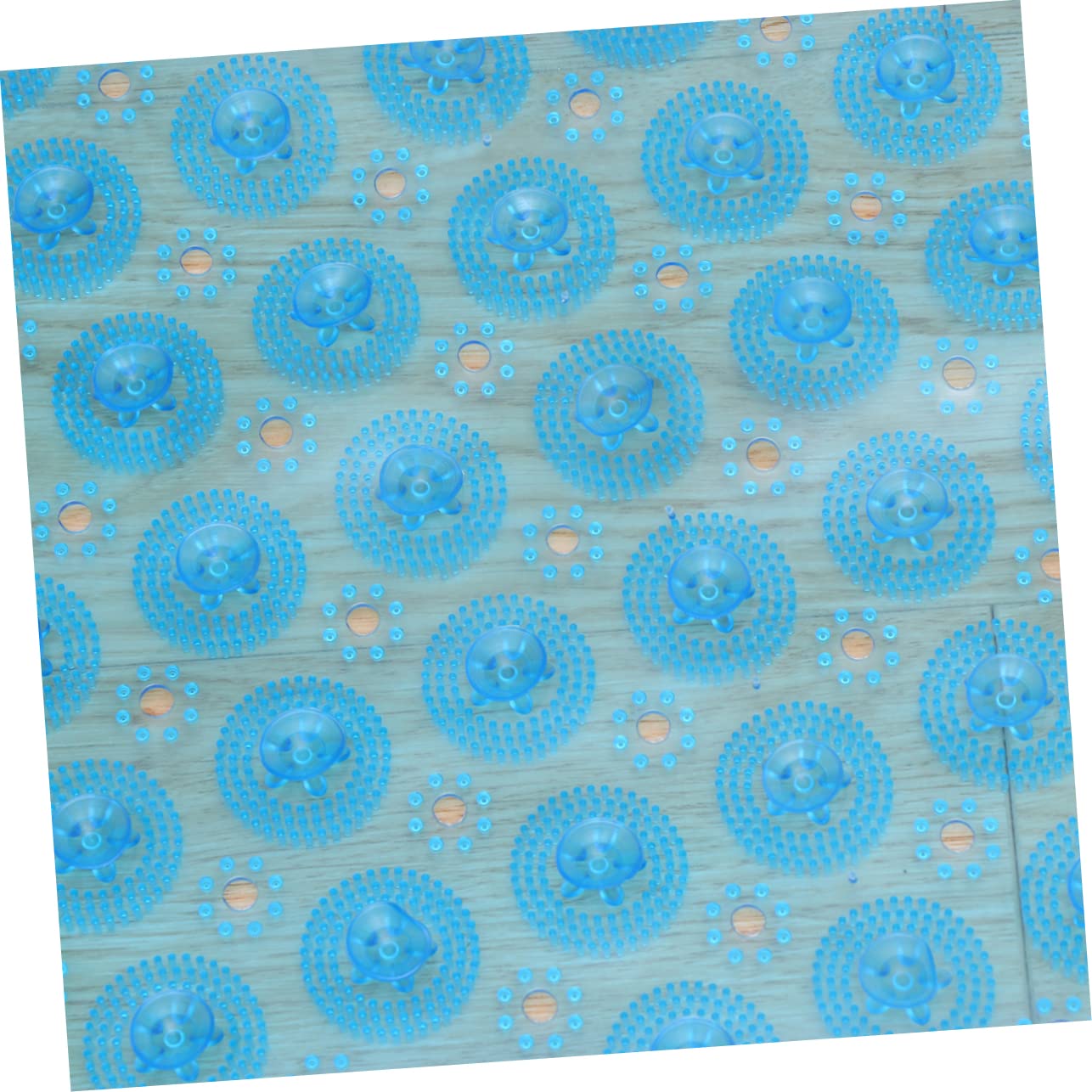 WOONEKY Blau Bodenmatte aus PVC Runde, rutschfeste für Badezimmer und Flur