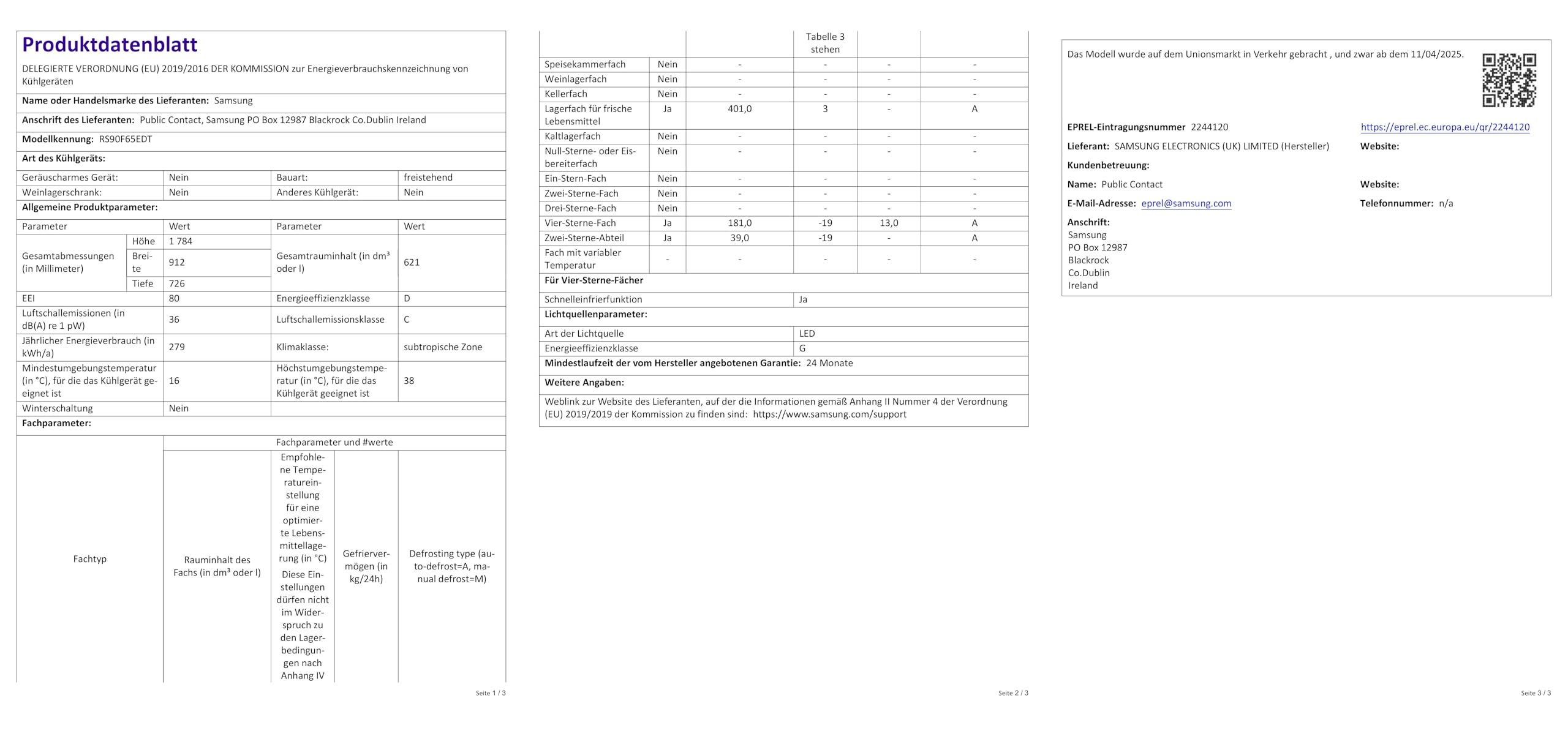 Samsung RS90F65EDTEF Side-by-Side Kühl-Gefrierkombination, AI Kühlschrank mit Gefrierfach, 178 cm, 621 l, Eis-/Wasserspender mit Wassertank, AI Home, Voice Control, Edelstahl Look
