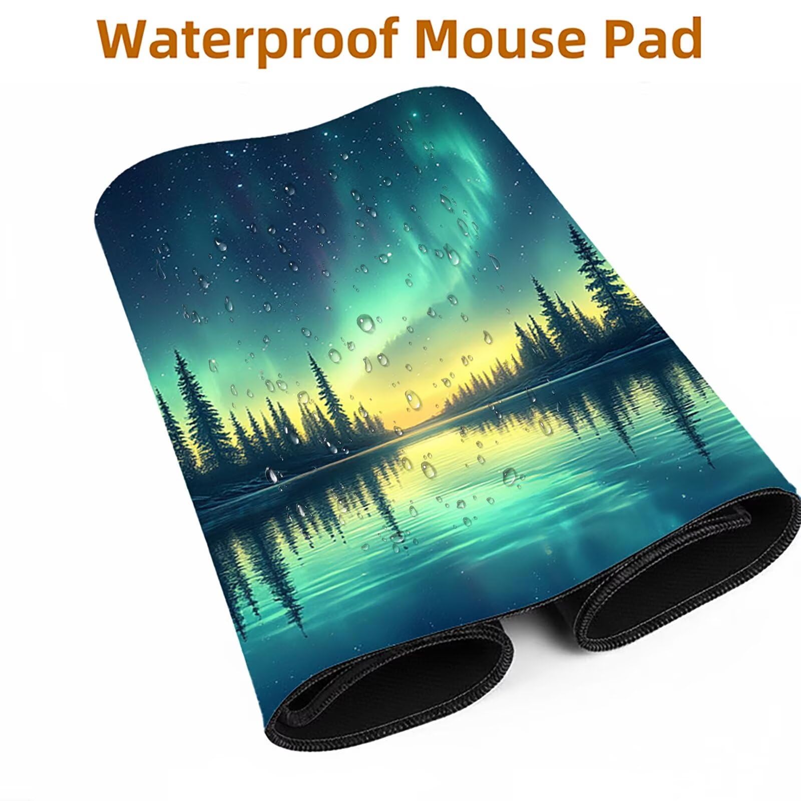 Podkładka pod mysz Aurora XXL 50 x 100 x 0,3 cm, wodoodporna, podkładka pod mysz dla graczy, poprawia dokładność i prędkość, akcesoria do gier, laptop, biuro, prezent dla mężczyzn, FSBD-5190