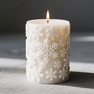 Christmas Deer Snowflake Santa Cylinder Candle & Resin Mold - Resin Casting Silicone Molds for Home Decor & Candle Making Wave Spiral Mold