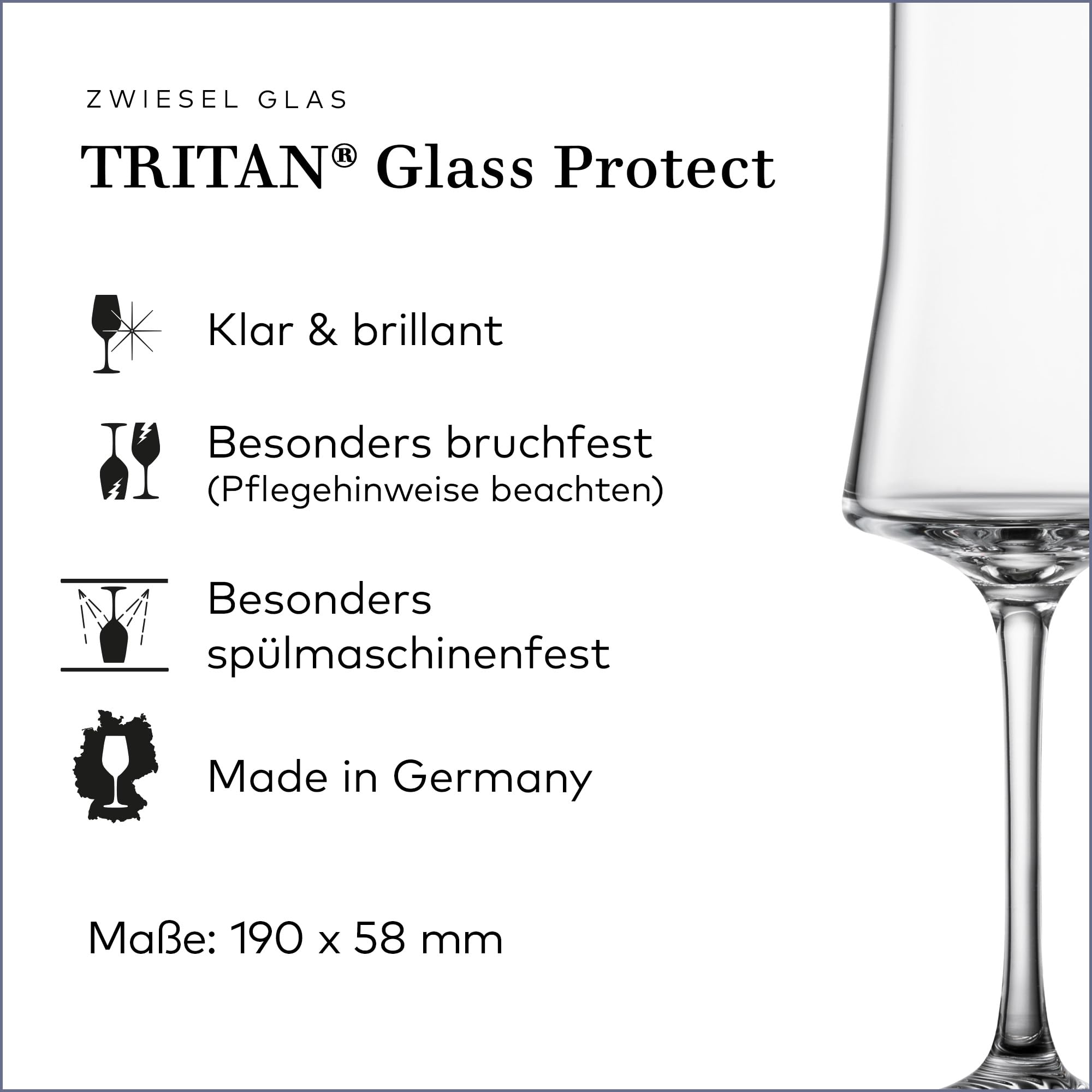 ZWIESE GLAS Echo, nowoczesne kieliszki do wódki z trzonkiem do grappy, nadają się do mycia w zmywarce, Made in Germany (nr art. 123386)