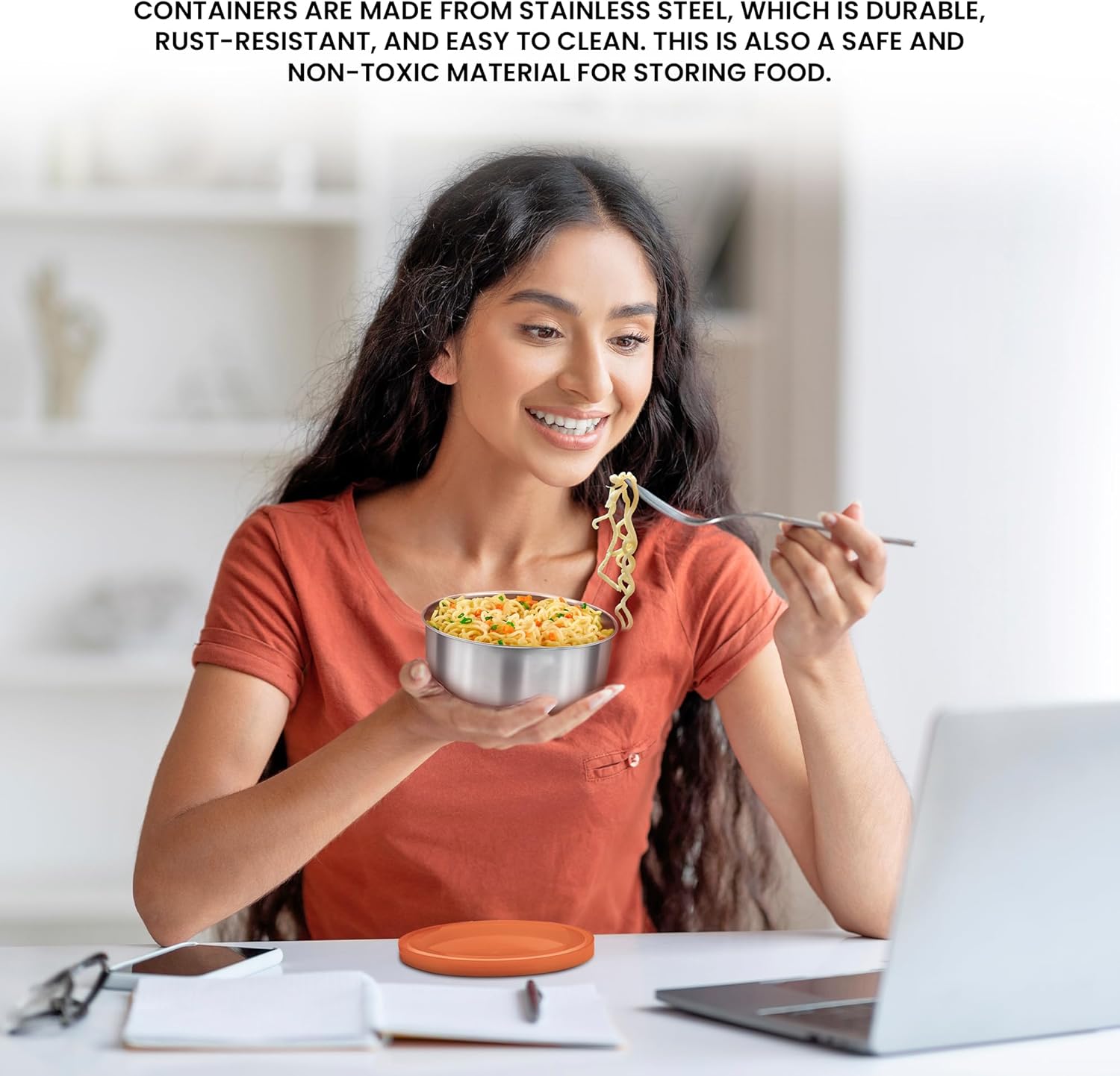 MILTON Executive Insulated Lunch Box, Orange, 3 Containers, 280ml Each