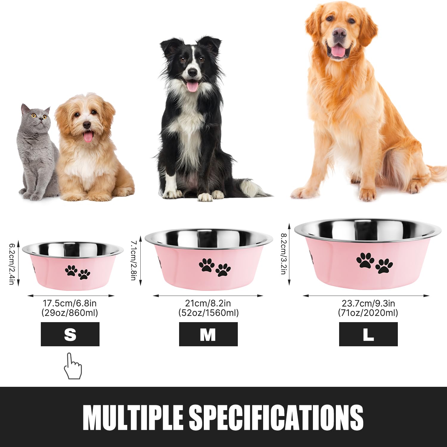 SUOXU Stainless Steel Dog Bowls 2 Pack - Image 3