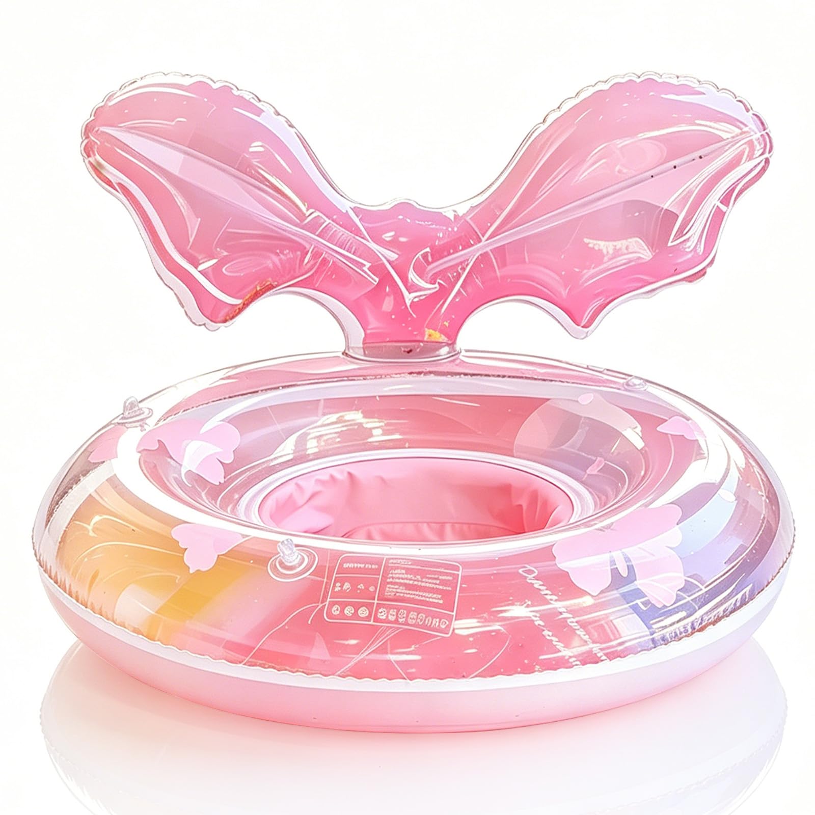 Sequin Pink Mermaid Baby Swimming Float Inflatable Baby Pool Float for Baby Girls 6-36 Months,Baby Swimming Ring with Seat Handle,Kids Rubber Ring Pool Float for Babies Toddlers Infant Girls 1-3 Years — image 1