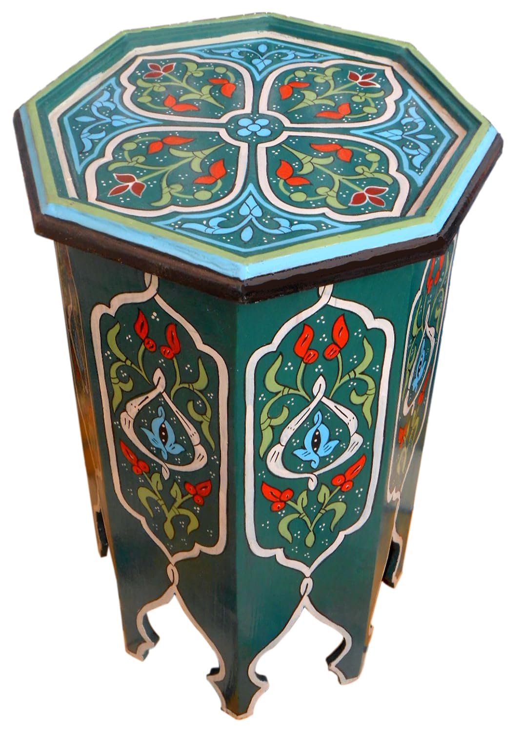 Treasures Of Morocco Moroccan Handmade Wood Table Side Delicate Hand Painted Exquisite