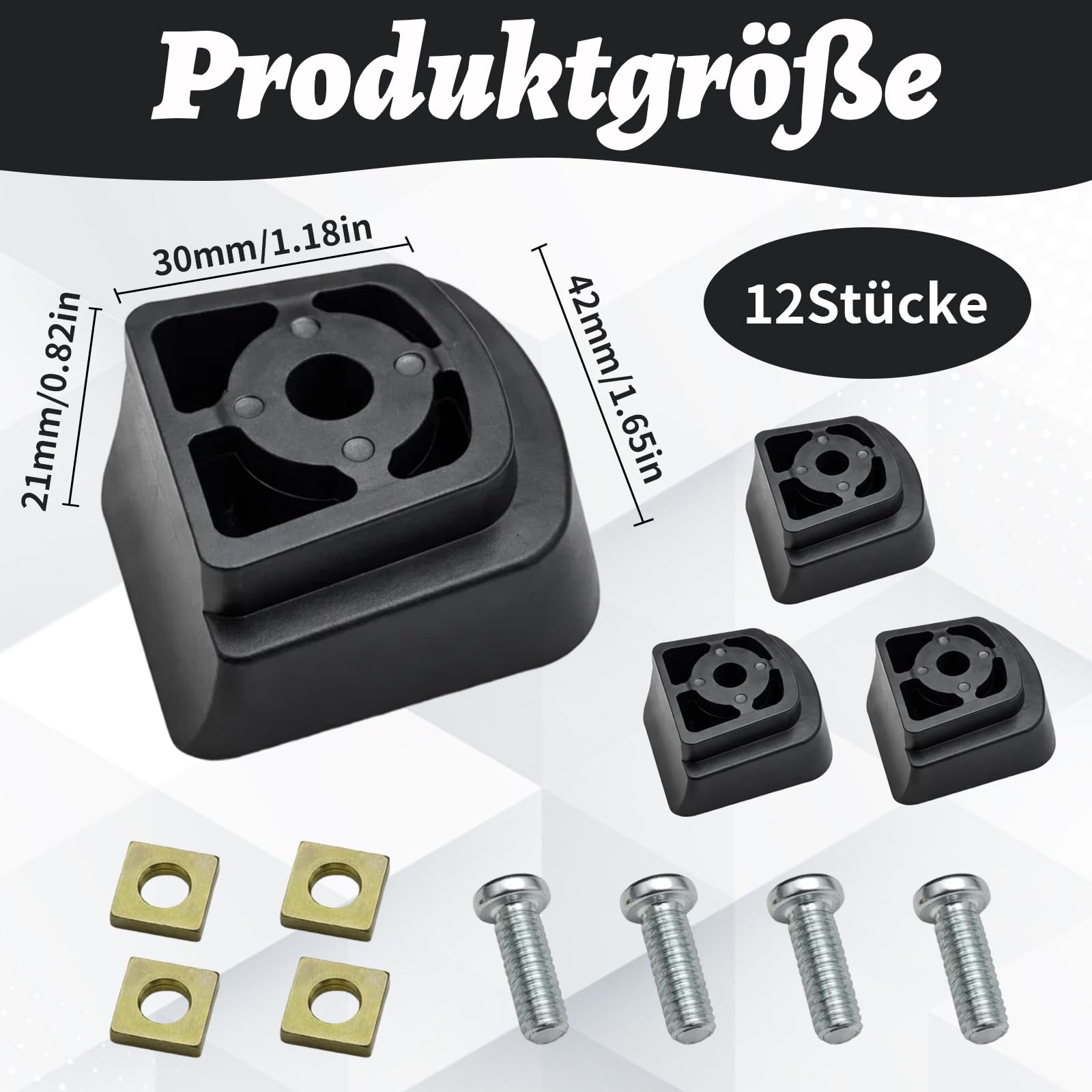 4er Pack Bremsklotz Inliner – Universal Bremse für Inline Skates, rutschfeste Bremsstopper für hintere Montage