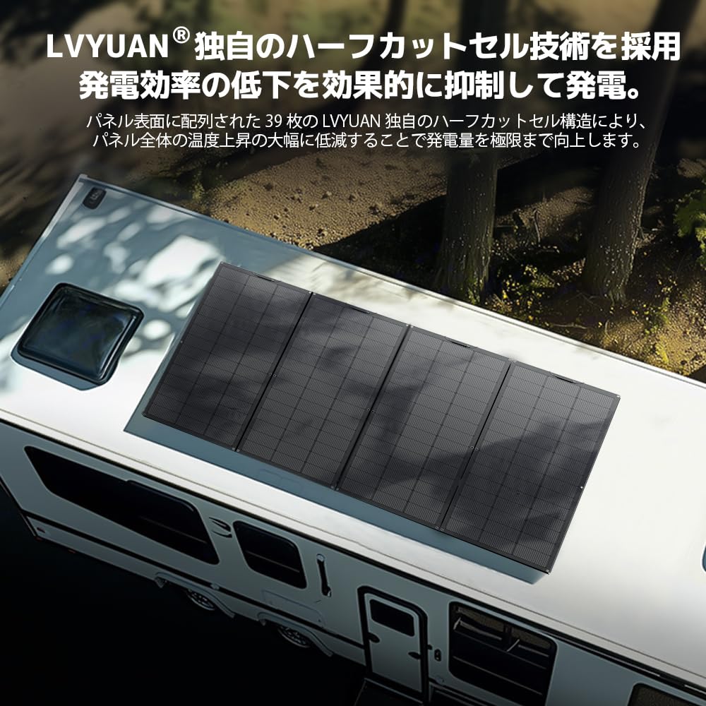 Amazon | LVYUAN(リョクエン) 単結晶 ETFE 柔性 据置型 200W