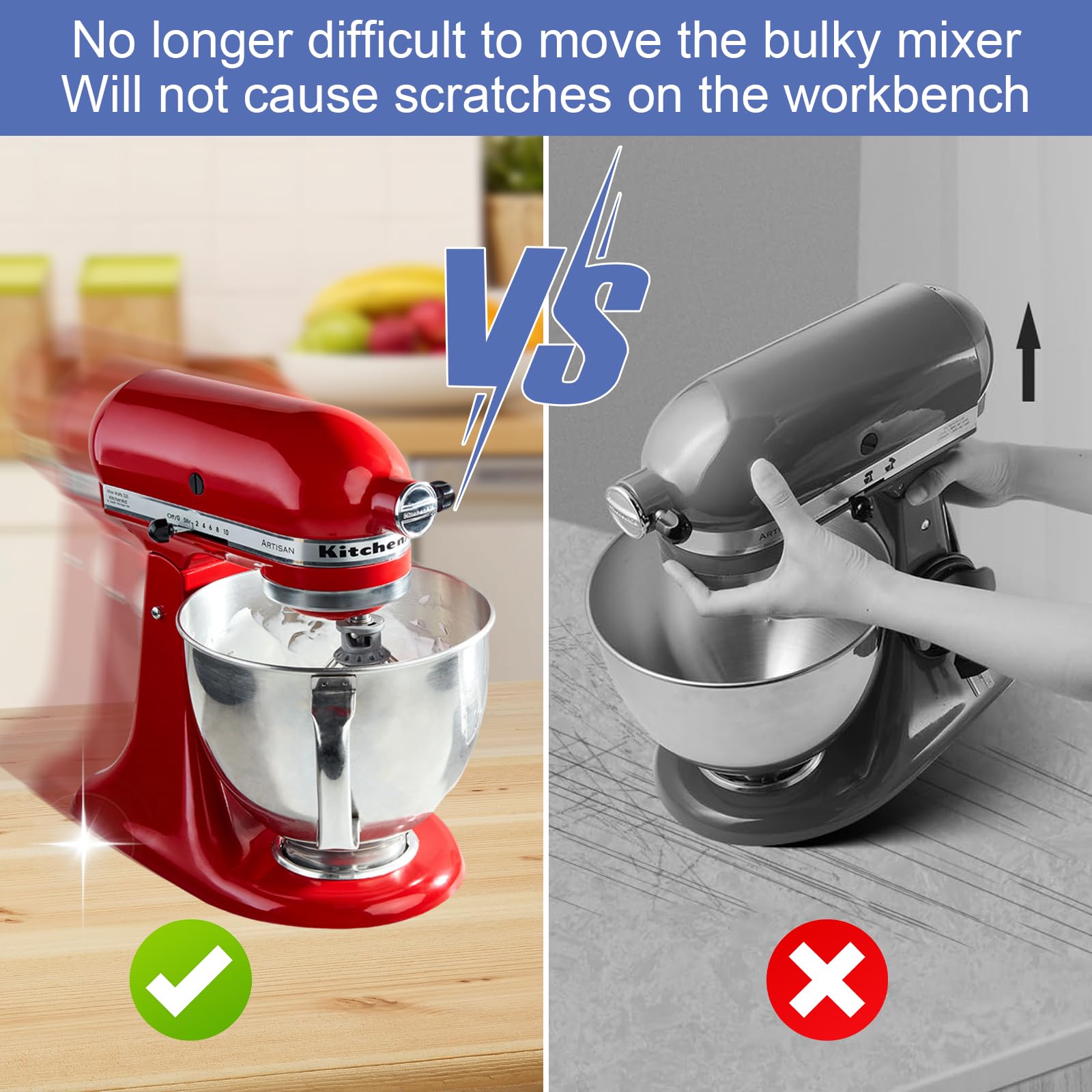 Tappetino Scorrevole Compatibile con KitchenAid 4.5-5 Qt Stand Mixer, Tappetino per Miscelatore da Cucina, Tappetino Scorrevole per Robot da Cucina Accessori, Parti di Ricambio per Mixer